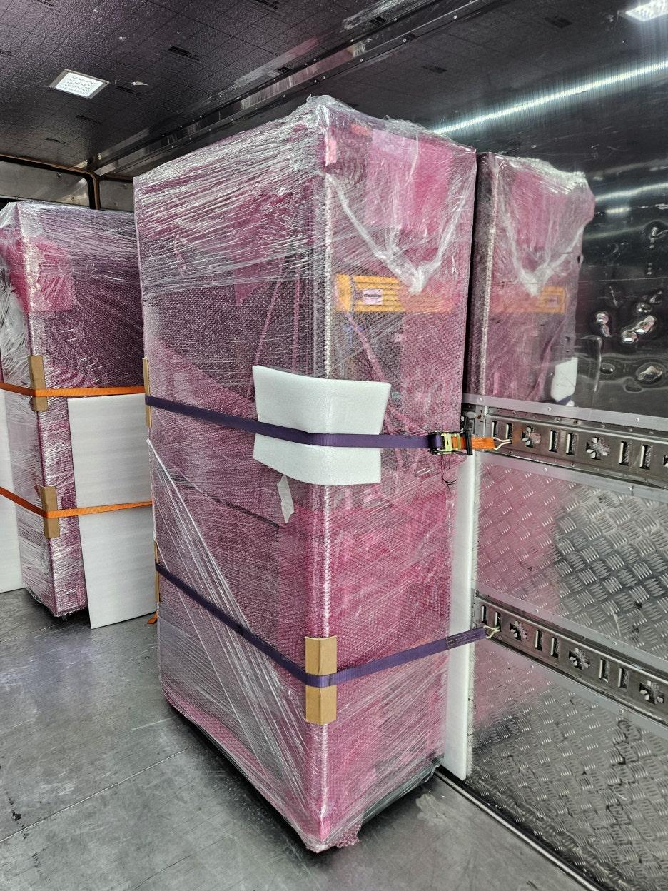 대형 기기 전면 완충 포장